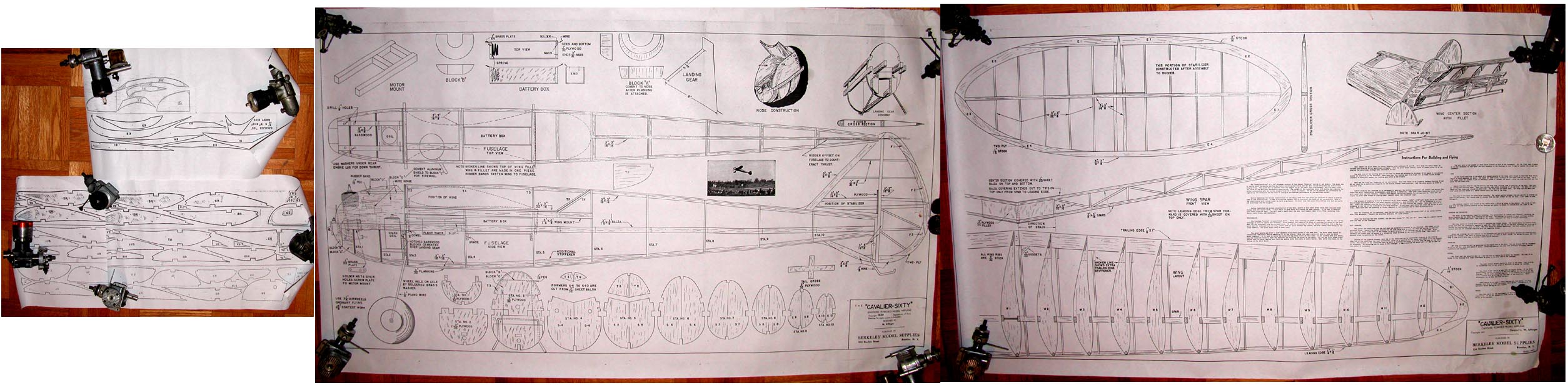 Berkeley Cavalier 60 Plans from kit with copy of printwood